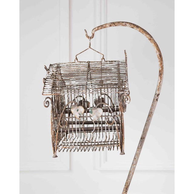 Mid 20th Century Mid 20th Century Charming French Birdcage Plant Stand with Original Paint For Sale - Image 5 of 15