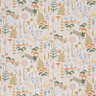 Boråstapeter Hoppmosse Fabric In Ivory And Multi For Sale