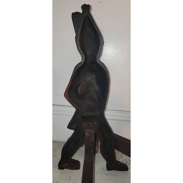Metal 19thc Cast Iron Hessian Soldiers Andirons For Sale - Image 7 of 7