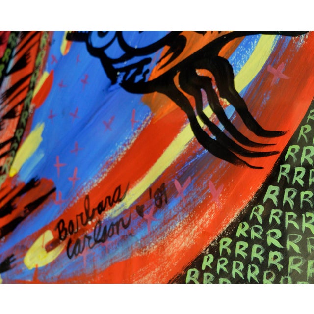 Snake, Large-Scale Visionary Abstract With Mystical Creatures by Barbara Carlson For Sale In Monterey, CA - Image 6 of 6