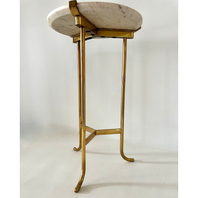 Brass and Marble Tripod Accessory or Drinks Table For Sale - Image 4 of 12