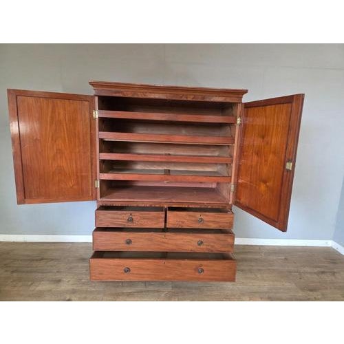 Brown Antique George Mahogany Wardrobe, 1790s For Sale - Image 8 of 9