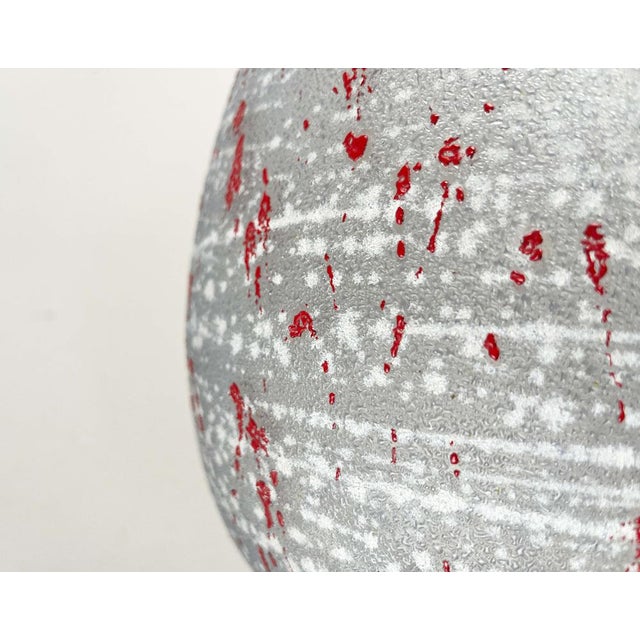 Mid-Century Modern Mid-Century Modern German Space Age Glass Pendant Lamp with Red Paint Splashes, 1960s For Sale - Image 3 of 18