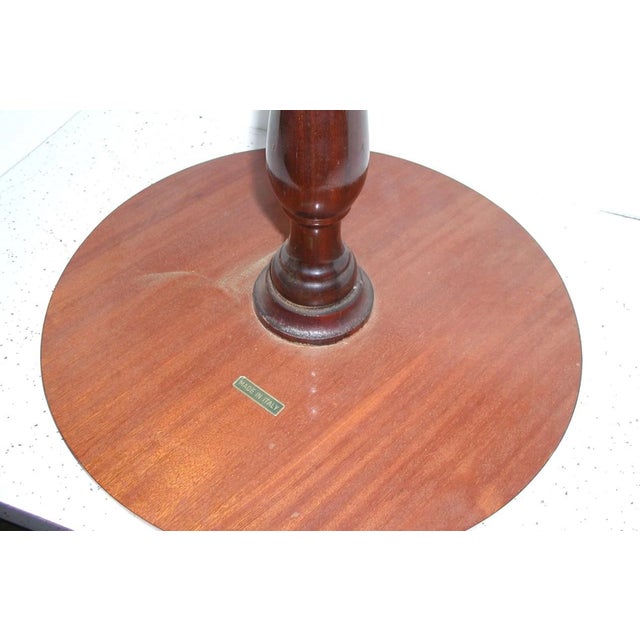 Vintage MCM Italian Marquetry Floral Design Side Table For Sale - Image 4 of 6