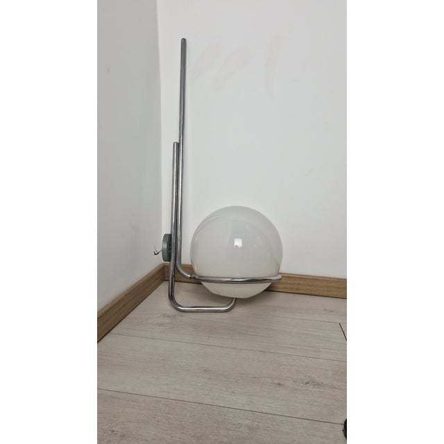 Large Wall Lamps in Burnished Brass with Etched Glass Sphere, 19650s, Set of 2 For Sale - Image 6 of 12