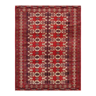 1940s Balouch Wool Area Rug, 3'11" X 5' 4", Red For Sale