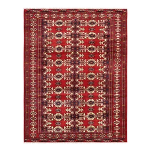 1940s Balouch Wool Area Rug, 3'11" X 5' 4", Red