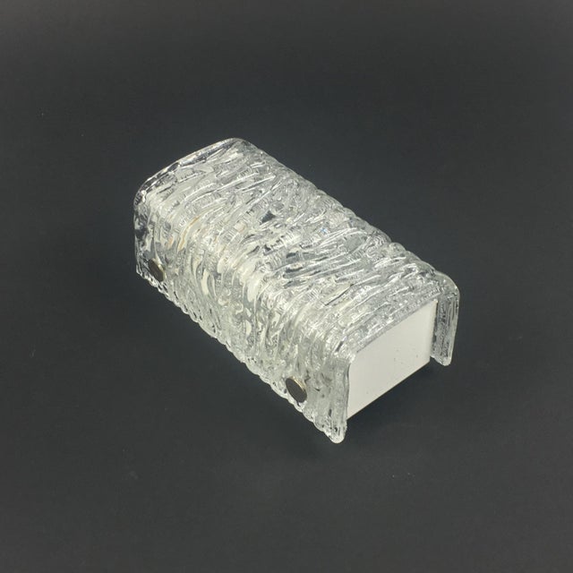 Metal Mid-Century Modern Murano Ice Glass Wall Light from Kaiser Leuchten, Germany, 1960s For Sale - Image 7 of 11