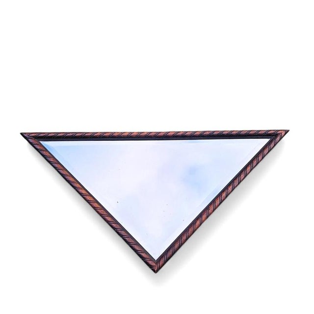 Triangular Oak Mirrors with Facet Cut Edges, Set of 2 For Sale - Image 11 of 17