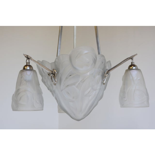 Vintage Art Deco Geometric Pendant Light by David Guéron Degue & A. Petitot, 1930 For Sale - Image 9 of 18