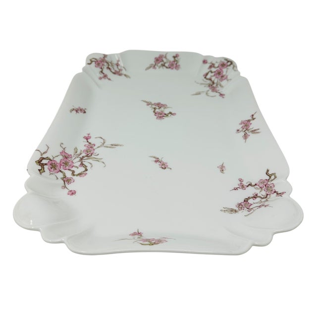 This is a beautiful and authentic antique Haviland & Co. Limoges oval serving platter, crafted in Limoges, France. The...