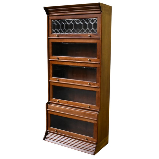 Mission Legacy 5 Stack Barrister Bookcase - Light Brown Walnut For Sale - Image 3 of 10