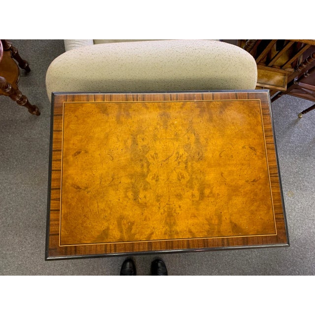 1990s Italian Burled Wood and Black Triple Shelf For Sale - Image 5 of 11