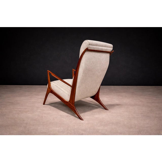 1950s Armchair in Hardwood and Bouclé by John Graz, 1950s For Sale - Image 5 of 10