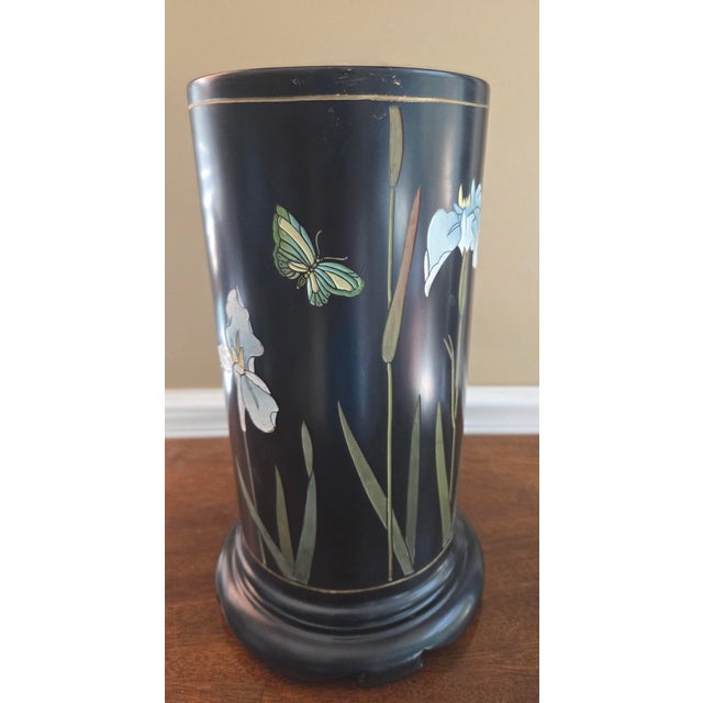 Asian Antique Vintage Black Pedestal Stand Plinth For Sale - Image 3 of 7