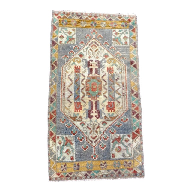 Vintage Handmade Floral Rug For Sale