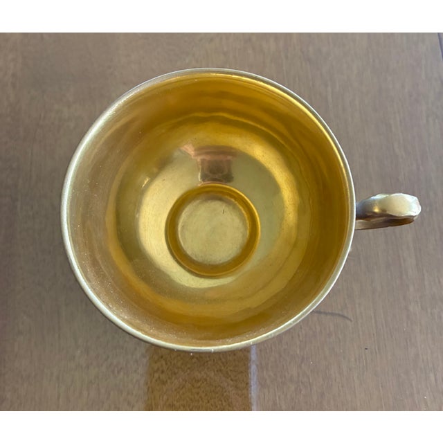 Vintage Cobalt & Gold Espresso Cup & Saucer From East Germany For Sale - Image 4 of 6