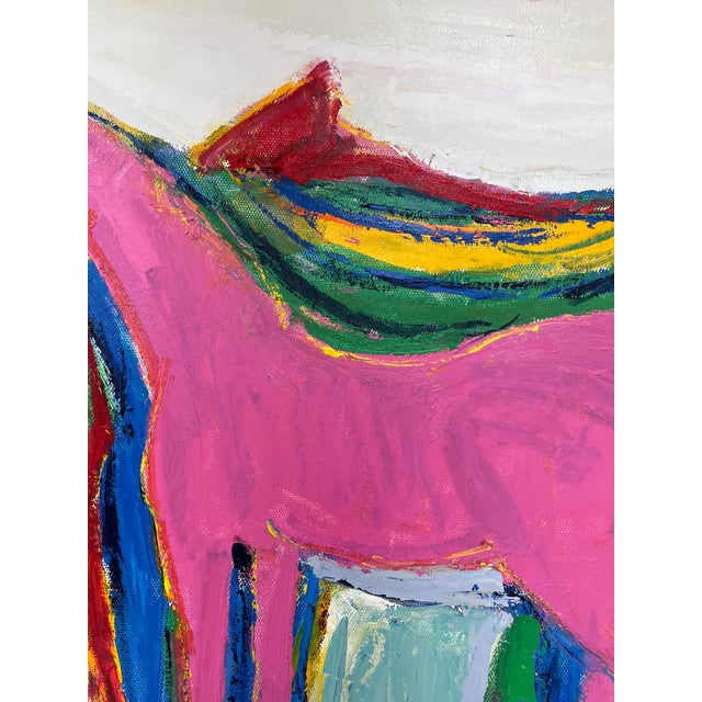 Wood Contemporary Expressionist Horse Original Oil Painting For Sale - Image 7 of 12