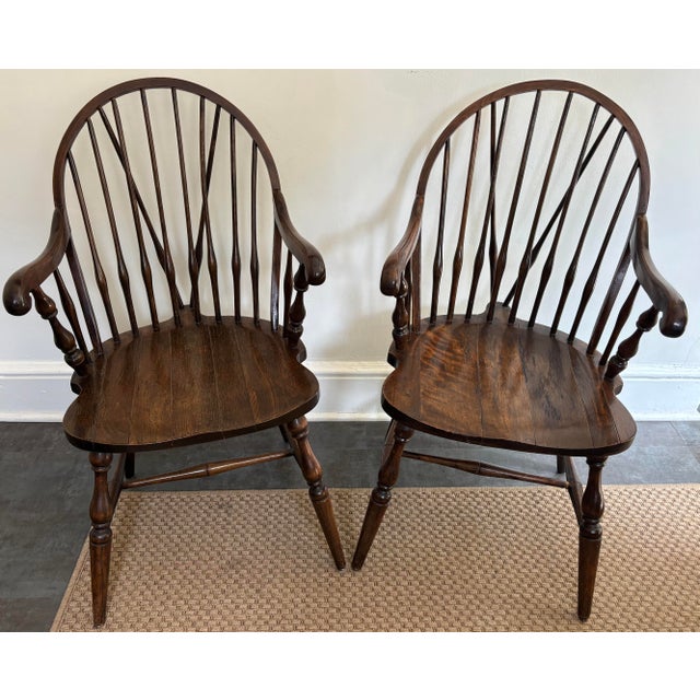Antique American Windsor Chairs, a Pair For Sale - Image 13 of 13