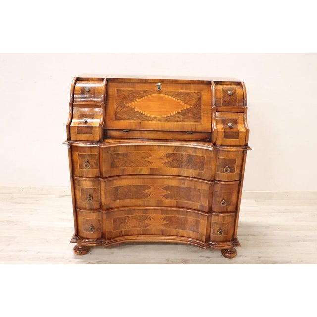 Chest of Drawers in Walnut Veneer, 1980s For Sale - Image 9 of 13