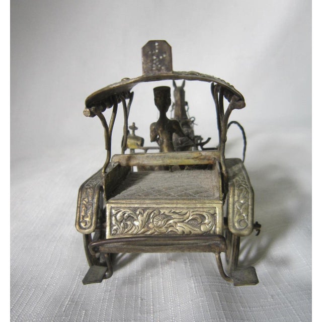 Antique Djokja Indonesian Silver Carriage With Horse For Sale - Image 4 of 6