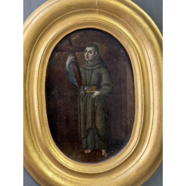 Anonimo, Saint Francis, 1750, Oil on Copper For Sale - Image 4 of 8