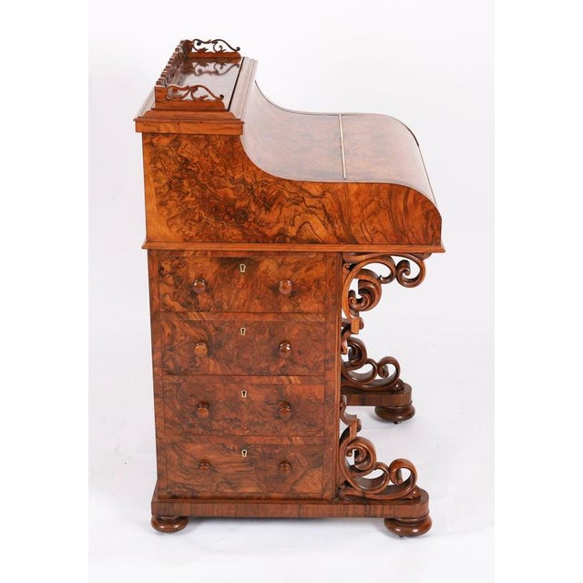 Antique 19th Century Victorian Burr Walnut Pop Up Davenport Desk, 1860s For Sale - Image 3 of 18