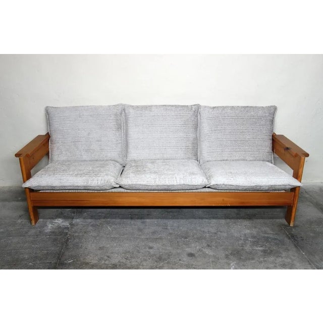 Brutalist Pine Sofa, France, 1960s For Sale - Image 4 of 12