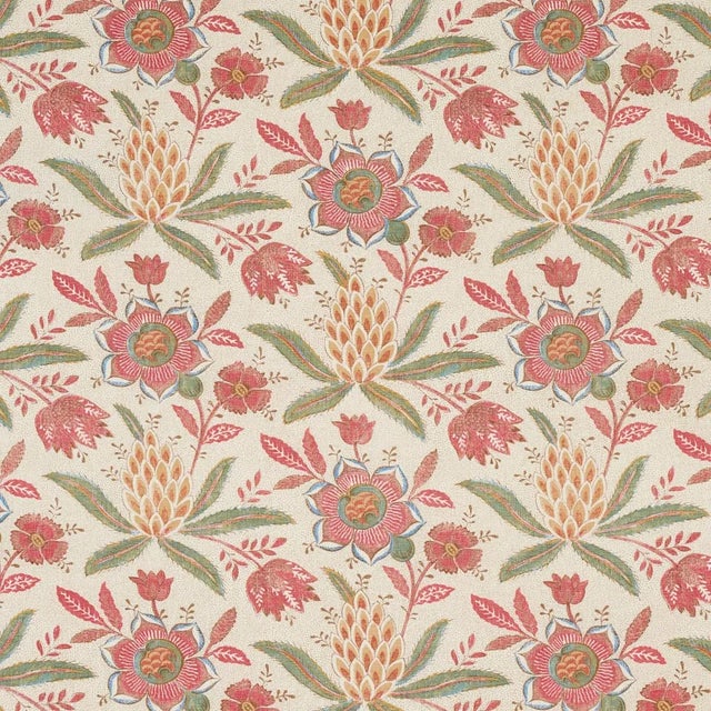 Sample - Schumacher Lafayette Botanical Fabric in Document For Sale