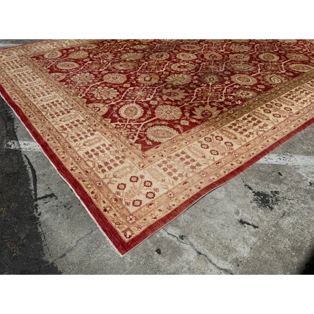 13ft × 17ft 10in Hand Knotted Afghani Wool Rug For Sale - Image 10 of 12