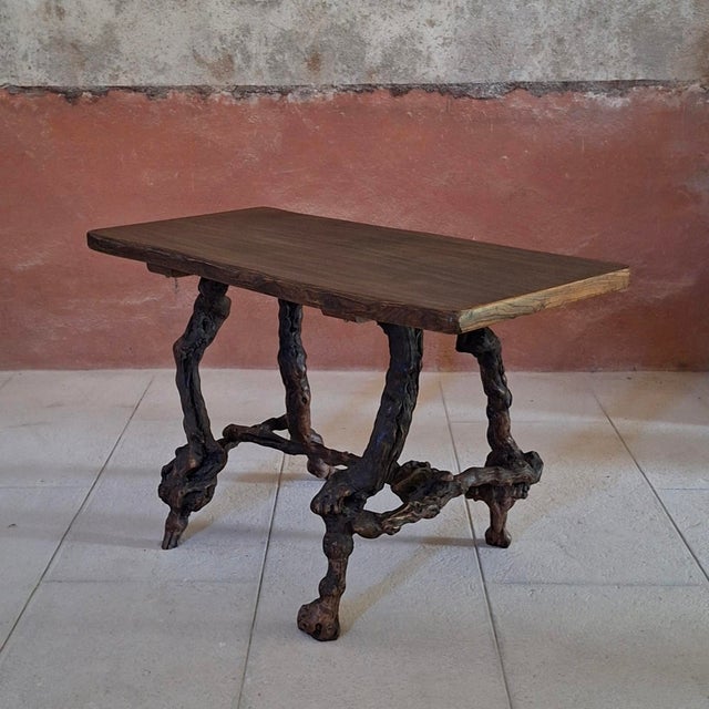 Brutalist French Brutalist Vine Wood Table, 1960s For Sale - Image 3 of 8
