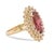 18k Ring with approximately 5.00 carat oval rubelite tourmaline and 45 round brilliant diamonds weighing approximately...