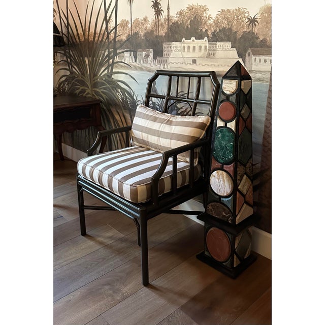 Gorgeous pair of hand-crafted Italian Grand Tour specimen marble obelisks, circa 18th-19th century. Tall (41”H) and very...