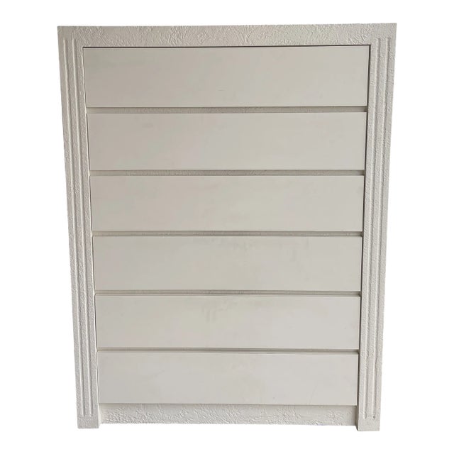 Postmodern Minimalist Plaster 6 Drawer Highboy Chest of Drawers For Sale
