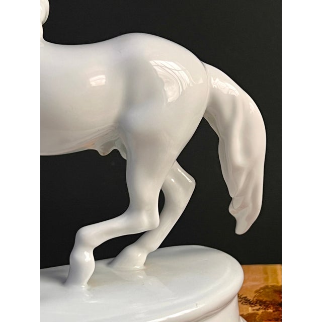 1960s Herend White Porcelain Horse Figurine Sculpture For Sale - Image 13 of 17
