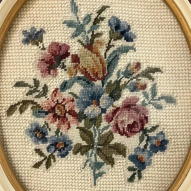 Pair Antique Needlepoint Works in Original Bakelite Frames For Sale In Dallas - Image 6 of 13