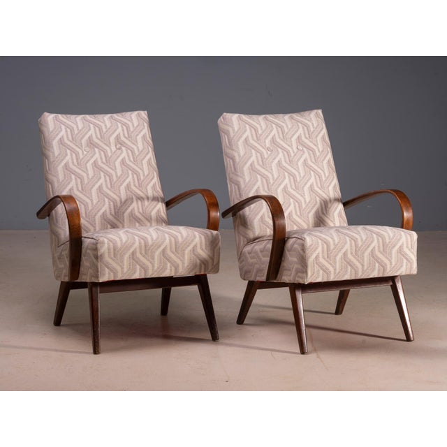 Mid-Century Modern Bentwood Lounge Chairs by Jaroslav Šmídek, 1950s, Set of 2 For Sale - Image 3 of 13