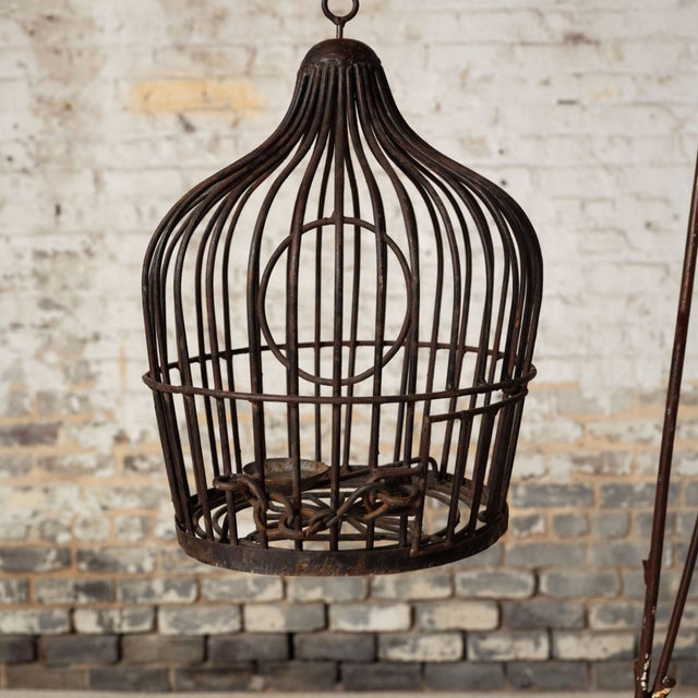 19th Century French Iron Bird Cage With Stand For Sale In Birmingham - Image 6 of 6