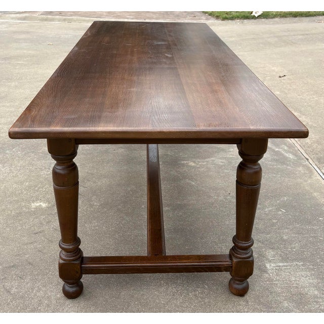 Vintage French Country Farm Dining Table For Sale - Image 4 of 9