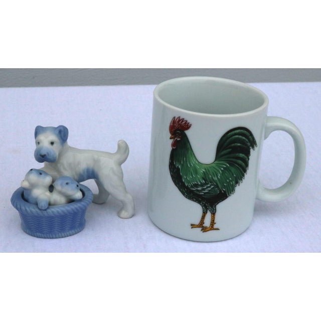 Ceramic 1940's Japanese Blue and White Terrier With Puppies Figurine For Sale - Image 7 of 7