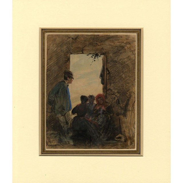 Possibly Charles Raymond Chabrillac, French Peasants, Early 19th Century, Watercolour For Sale - Image 3 of 8