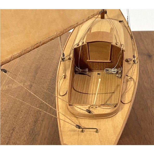 Brown Fine Yacht Model of a Wianno Senior For Sale - Image 8 of 8