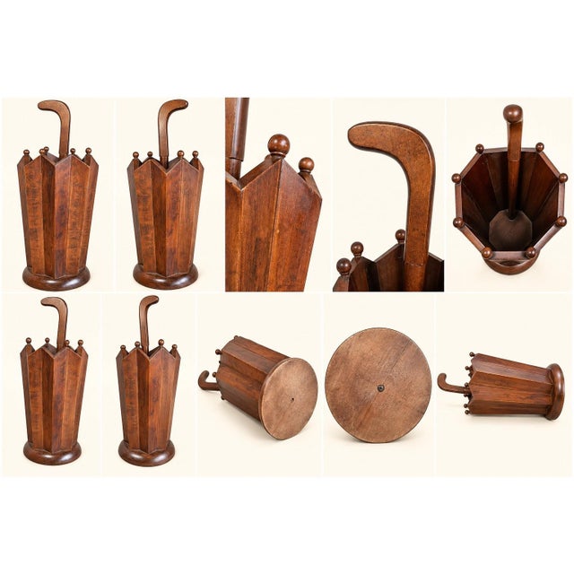 Art Deco Carved Wood Umbrella Stand, 1890s For Sale - Image 3 of 9
