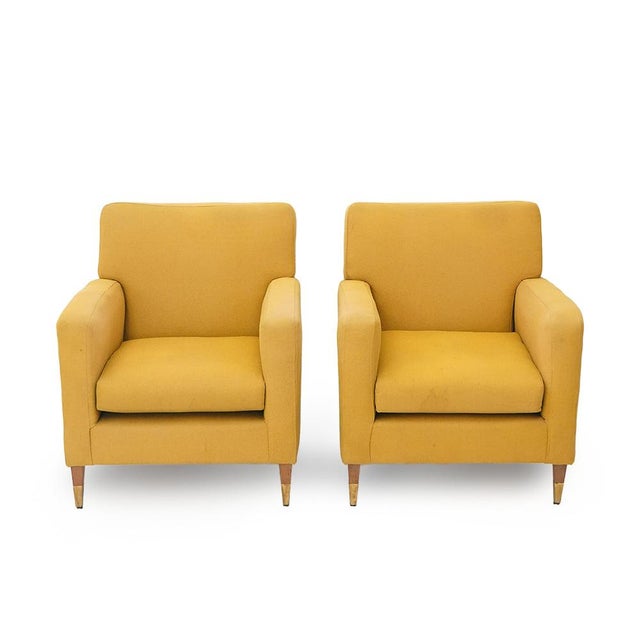 Yellow Fabric Armchairs, 1950s, Set of 2 For Sale - Image 14 of 14