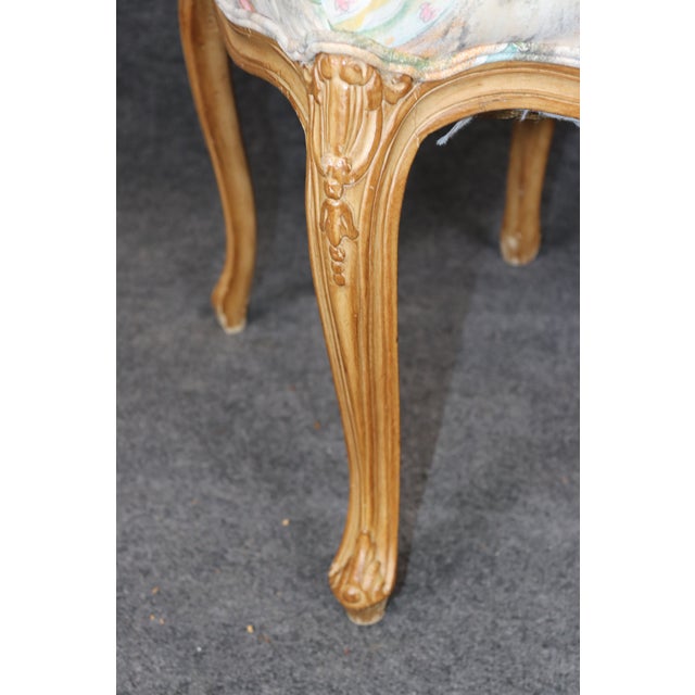 Set 6 Light Beechwood Louis XV Style Carved Dining Side Chairs For Sale - Image 13 of 13