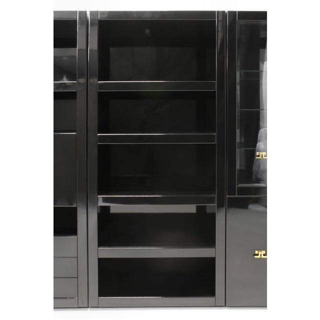 High Gloss Wall Cabinet with Bar by Guy Lefevre for Maison Jansen, 1970s, Set of 3 For Sale - Image 6 of 18