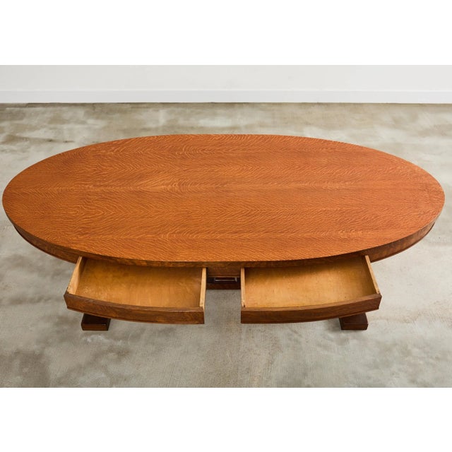 19th Century Arts and Crafts Oak Dining or Library Table For Sale - Image 4 of 12