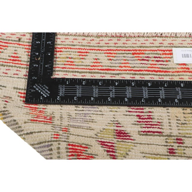 Red Vintage Turkish Oushak Rug - 06'03 X 08'09 For Sale - Image 8 of 10