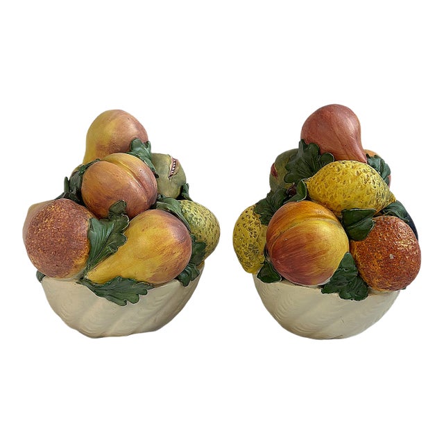 Mid-20th Century Italian Trompe L’Oeil Fruit Topiary's - A Pair For Sale