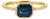 Bezel Set 1.07ct Octagon Blue Sapphire Solitaire Ring Size 7 in 14k Yellow Gold For Sale